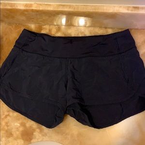 dark navy blue lululemon speed shorts